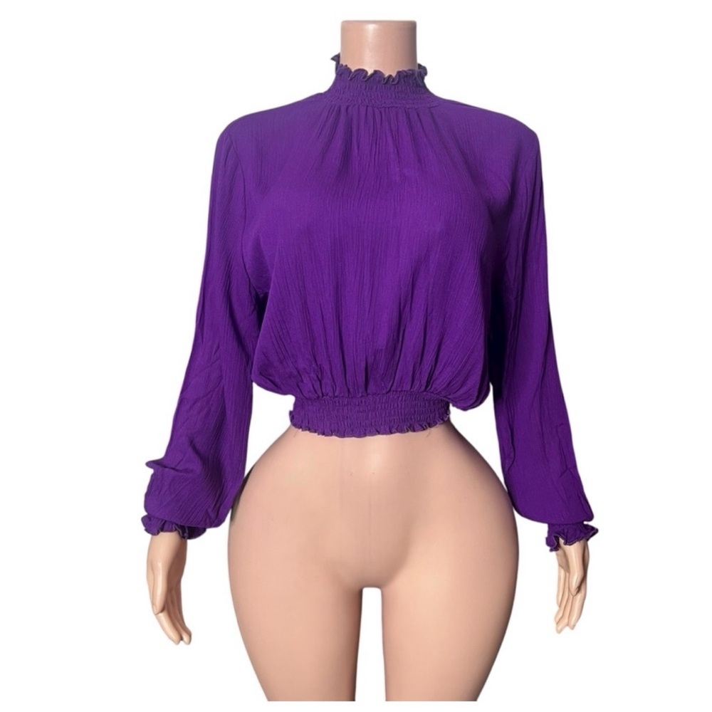 Heart & Hips Vibrant Purple Blouse